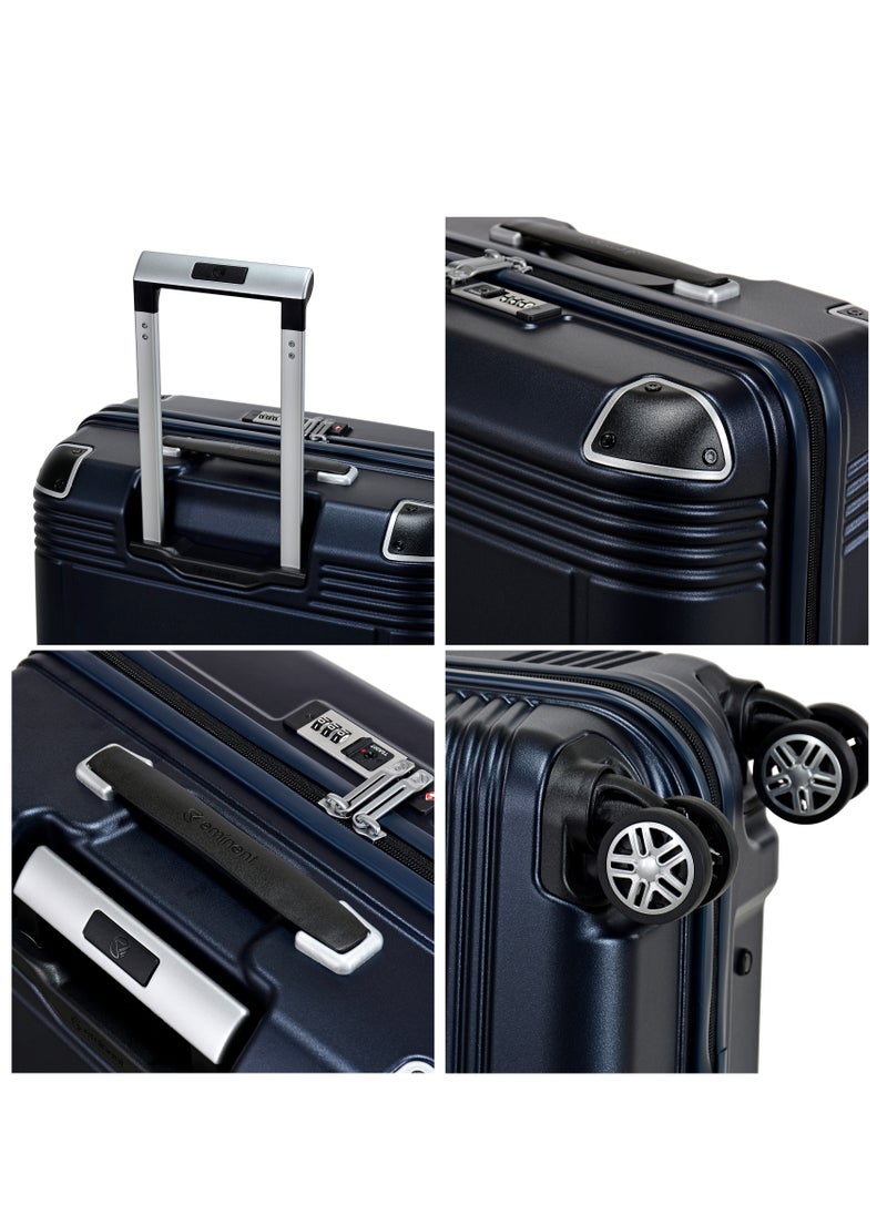 eminent Hard Case Travel Bag Medium Luggage Trolley Polycarbonate Lightweight Suitcase 4 Quiet Double Spinner Wheels With Tsa Lock KK10 Night Blue  - Image 4