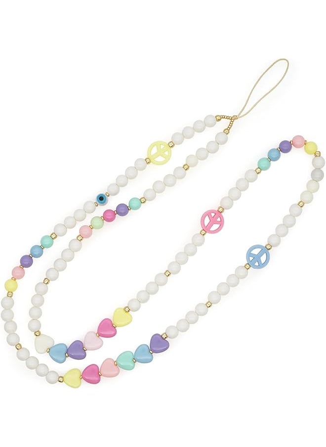 erorex - Beaded Phone Strap Beaded Phone Lanyard Strap Neck Lanyards Mobile Phone Neck Strap Girly Style Beads Phone Wrist Lanyard Strap Chinese Style Cell Phone Necklace Charms For Purse Camera - Image 1