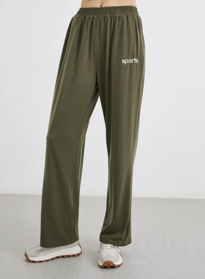 تايك تو Take Two Embroidered Detail Relaxed Fit Joggers