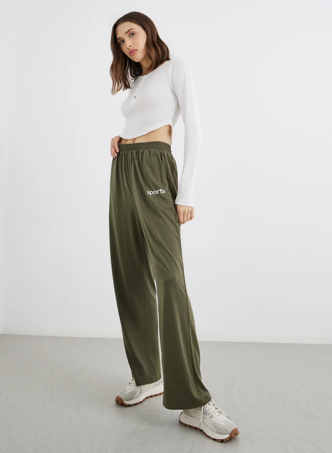 تايك تو Take Two Embroidered Detail Relaxed Fit Joggers