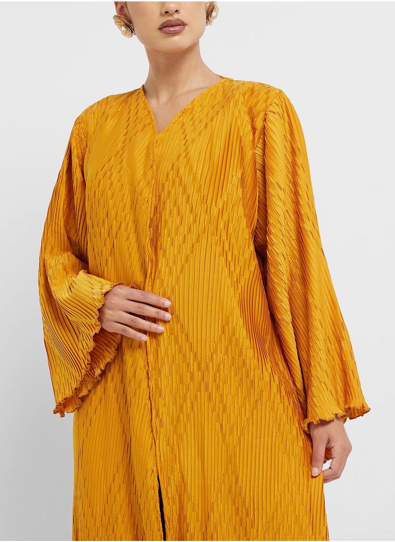 hayas closet V-Neck Flared Sleeve Abaya - Image 4