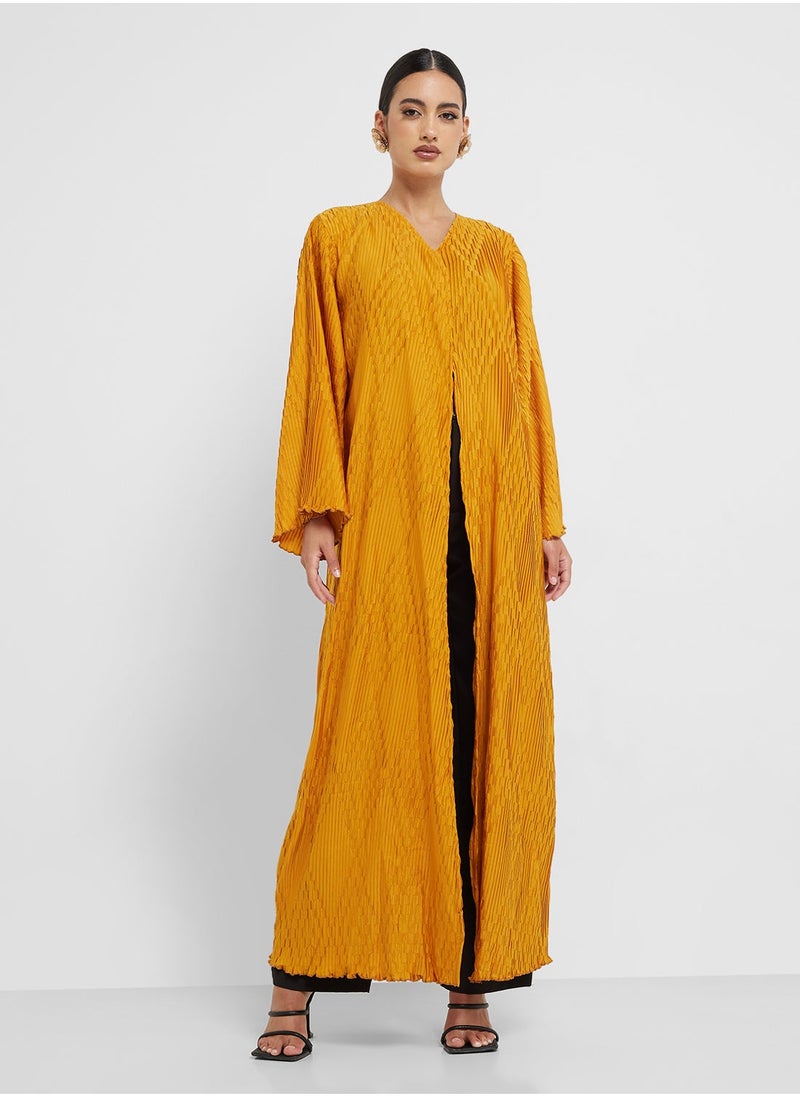 hayas closet V-Neck Flared Sleeve Abaya - Image 1