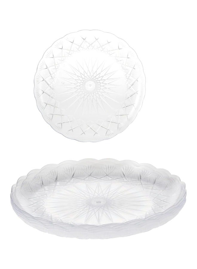 Halapack 20 Pack of Unbreakable Durable Clear Plastic Plate 30 cm  Perfect for Serving Sweets and Guests at Any Event Crystal Clear Food Serving Plates Transparent Dessert Serving Plate - Image 2