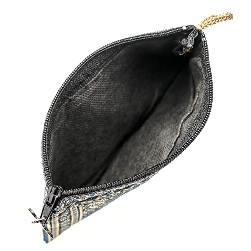 Intercession Hand-Woven Rosary Pouch, Made in Turkey with Premium Metallic Thread (Blue) - Image 3