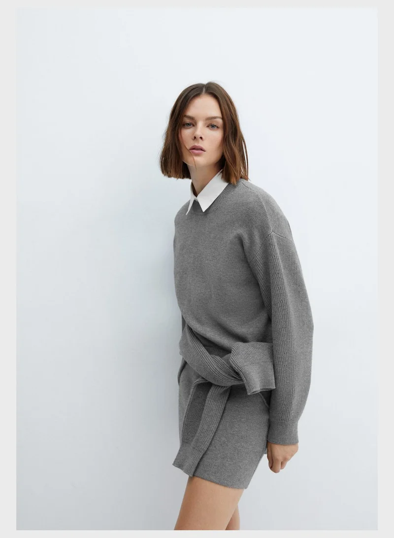 مانجو Crew Neck Knitted Sweater