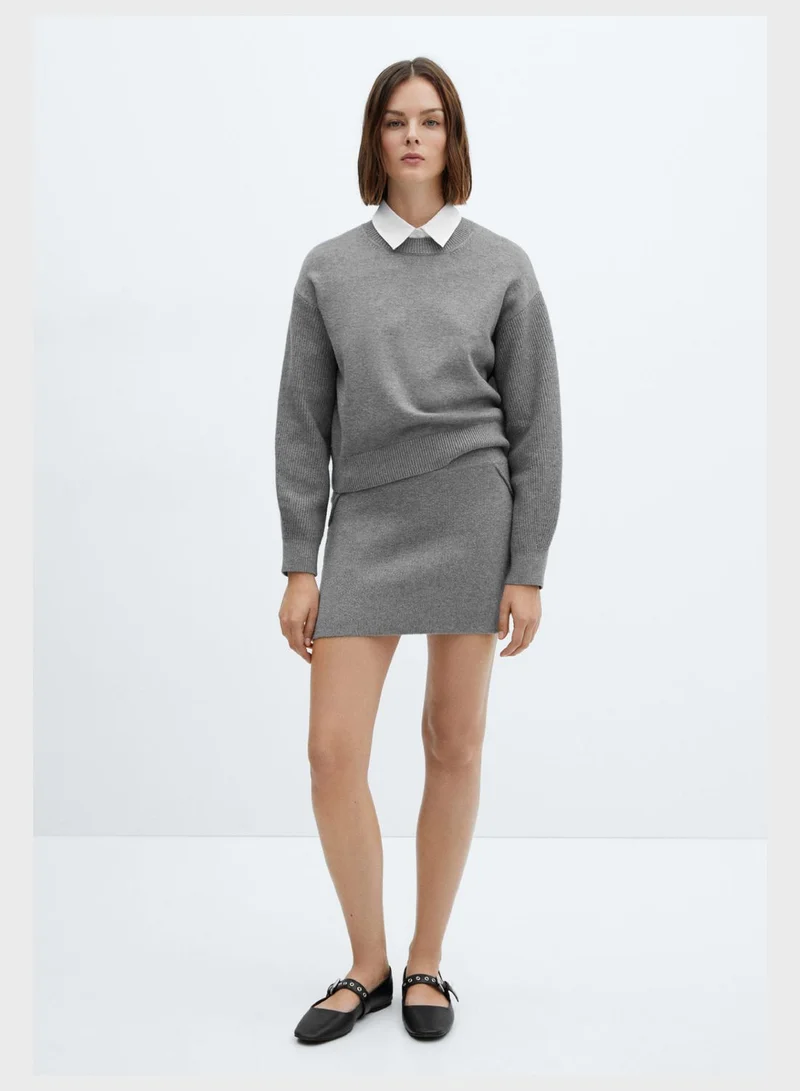 مانجو Crew Neck Knitted Sweater