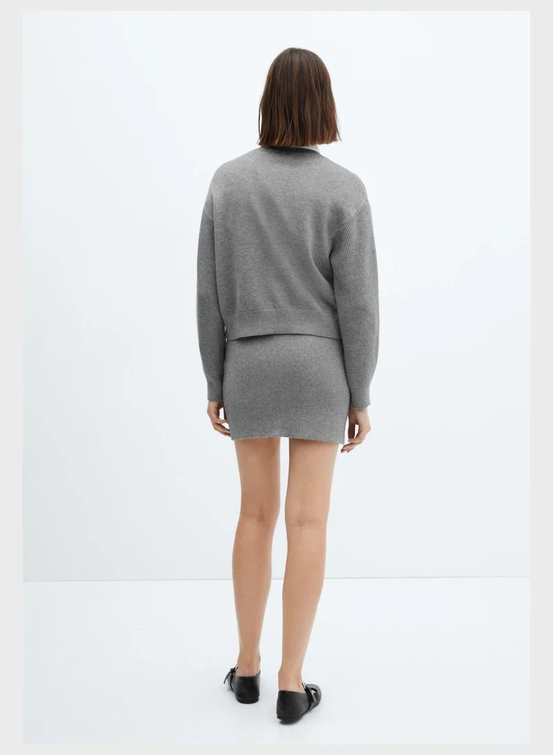 مانجو Crew Neck Knitted Sweater