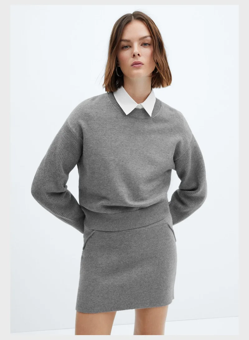 مانجو Crew Neck Knitted Sweater