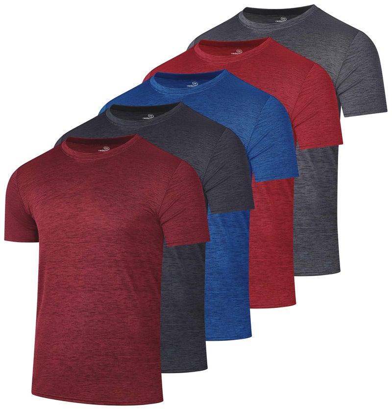 REALESSENTIALS Real Essentials 5 Pack: Menâ€™s Short Sleeve Dry Fit T-Shirts â€“ Moisture Wicking Athletic Workout Gym Fitness Casual Tees, Set 10, 3X-Large - Image 1