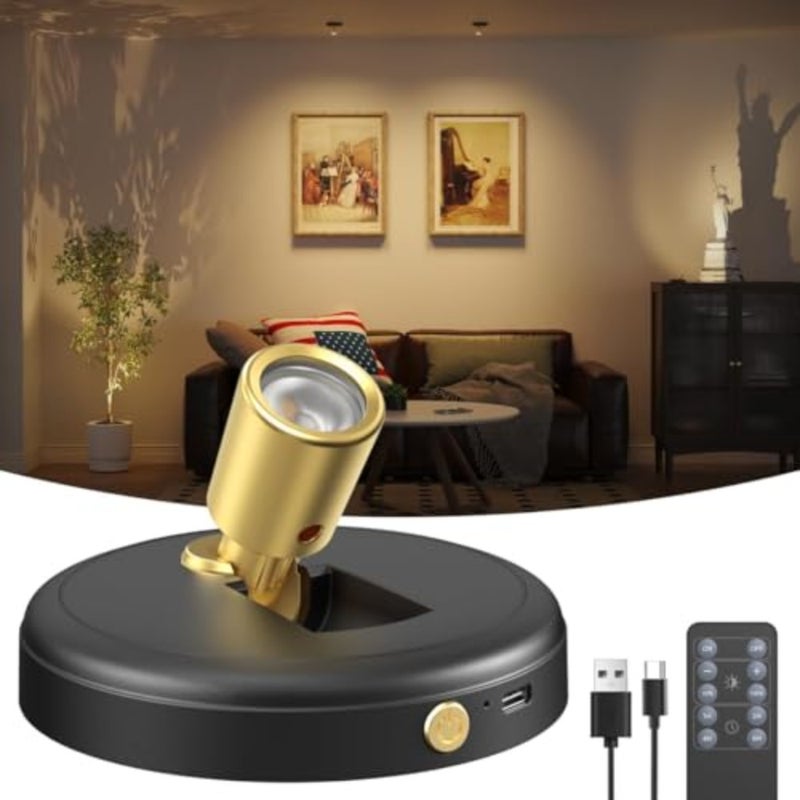 Spot Lights Indoor Led Spotlight: Rechargeable Battery Wireless Up Lights Indoor - Plants Tree Artwork Portrait Picture Display Accent Lighting for Home Decorators Homeowners Art Collectors 1 Pack - Image 1