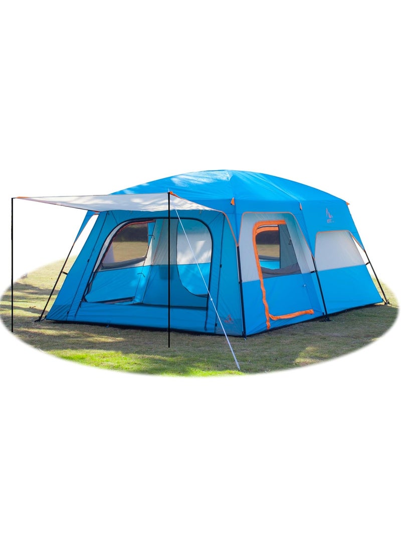 Jourvent Large Family Standing Upright Camping Tent 8-12 Persons Multi-Room Waterproof Tent with Screened Porch - Glamping Tent for Outdoor Camping & Family Vacation - Image 1