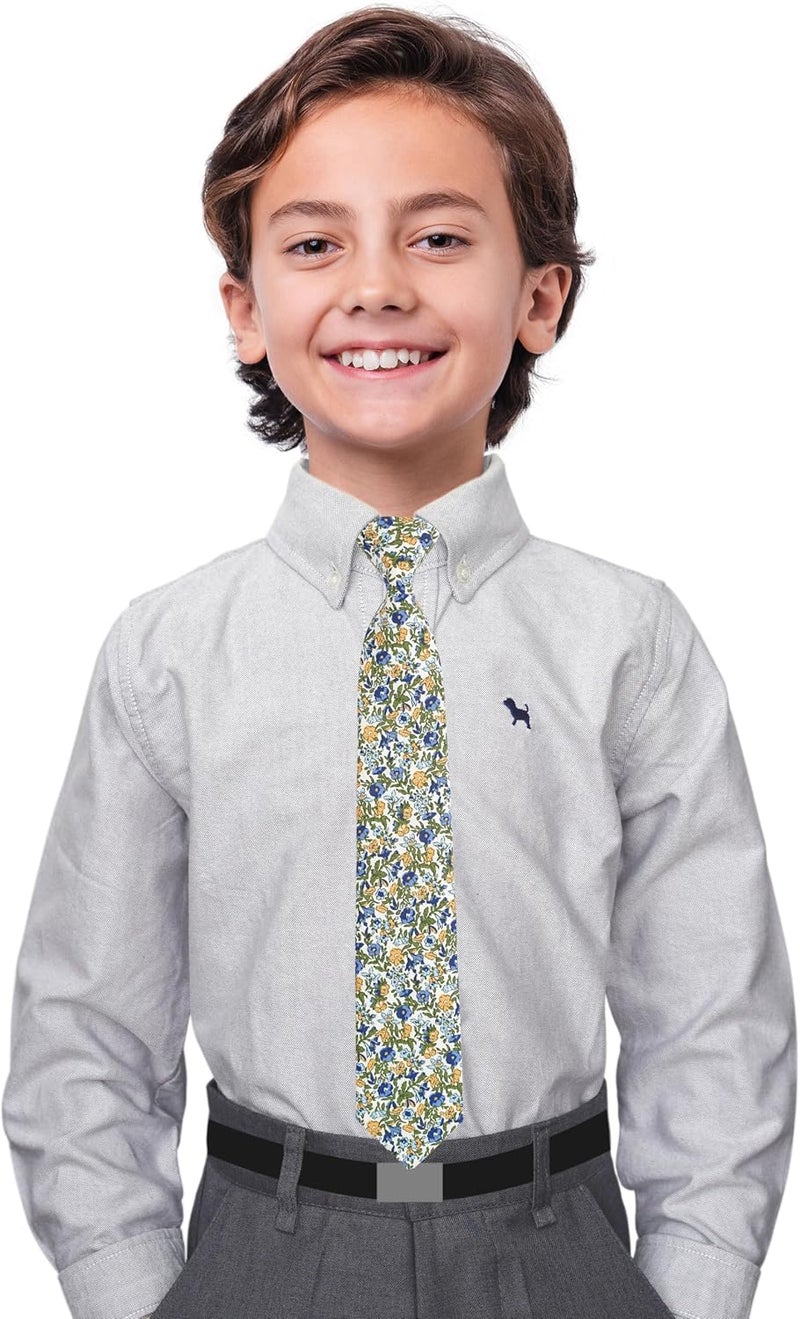 BELLUNO Boys' Floral Ties, Hook and Loop Pre-tied Flower Ties for Little Kids and Pre-teens - Image 2