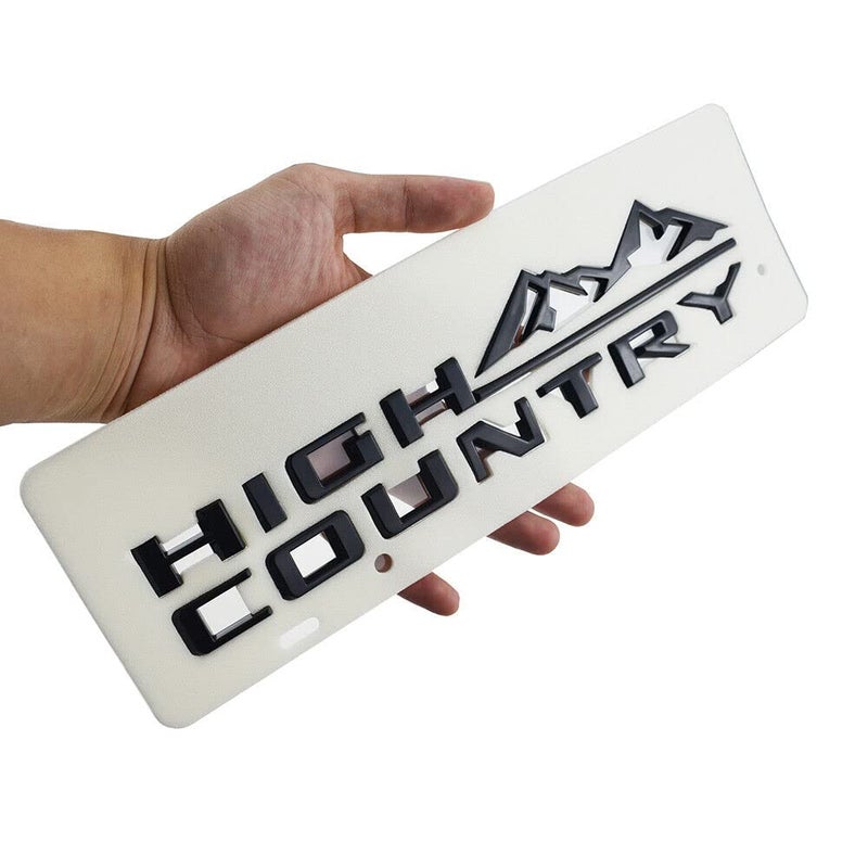 1PC 1921 Tahoe Silverado High Country Fender Letter Logo Emblem Badge Replacement for High Country Gloss Black