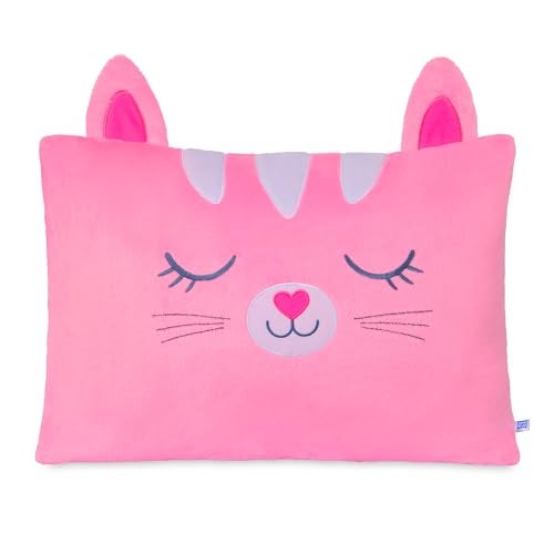 Sainteve Saint Eve Kids Pillow Pals - Cute & Super Soft Animal Friends Decorative Fluffy Pillow Covers for Girls and Boys & Toddlers Beds, Playroom and Nap Time, Sensory Toys for Kids, Strawberry the Cat - Image 1