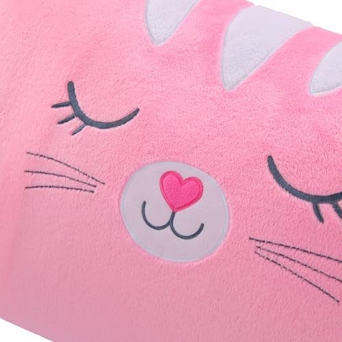 Sainteve Saint Eve Kids Pillow Pals - Cute & Super Soft Animal Friends Decorative Fluffy Pillow Covers for Girls and Boys & Toddlers Beds, Playroom and Nap Time, Sensory Toys for Kids, Strawberry the Cat - Image 2