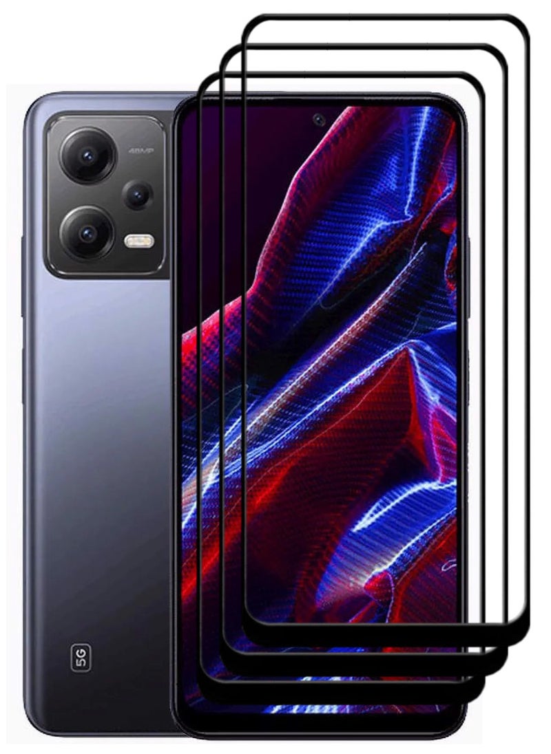 ACLIX 3 Pieces Antistatic ESD Dustproof Premium Quality High Definition Tempered Glass Screen Protector Designed For Xiaomi Poco X5 - Image 1