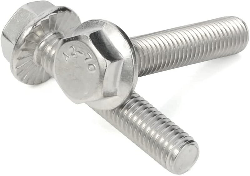 304 Stainless Steel Hex Flanged Screws, M5x15mm, 8pcs