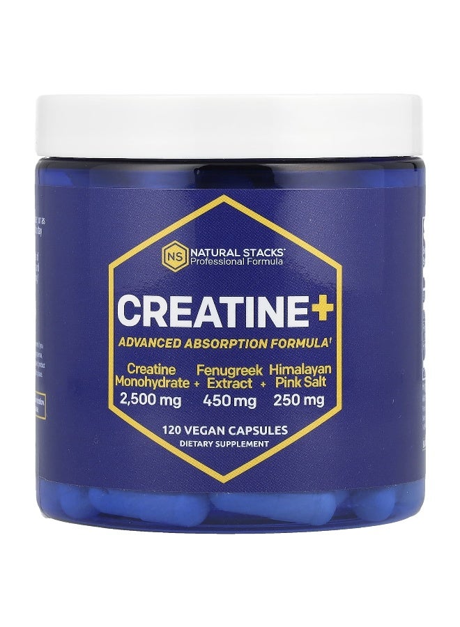 Natural Stacks, Creatine+, 120 Vegan Capsules