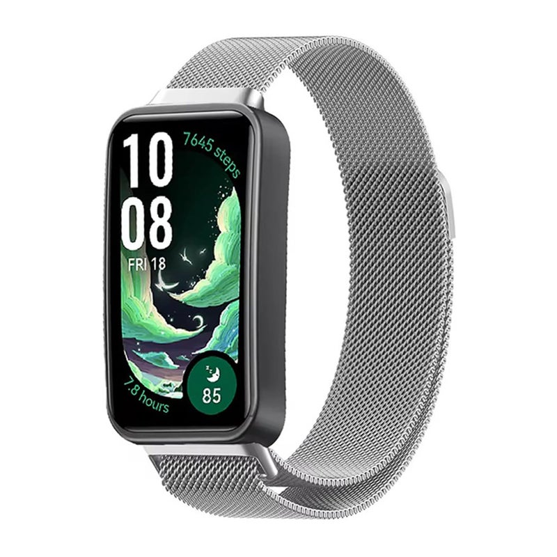 Lukione Adjustable Stainless Steel Metal Strap Compatible with Huawei Band 10 – Premium Sport Watchband for Men & Women - Image 2