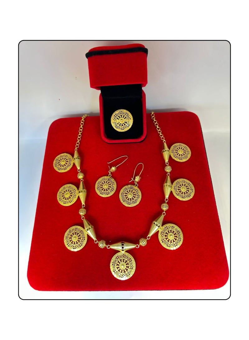 Armaaj Gold Plated filigree flower jewerly set - Image 1