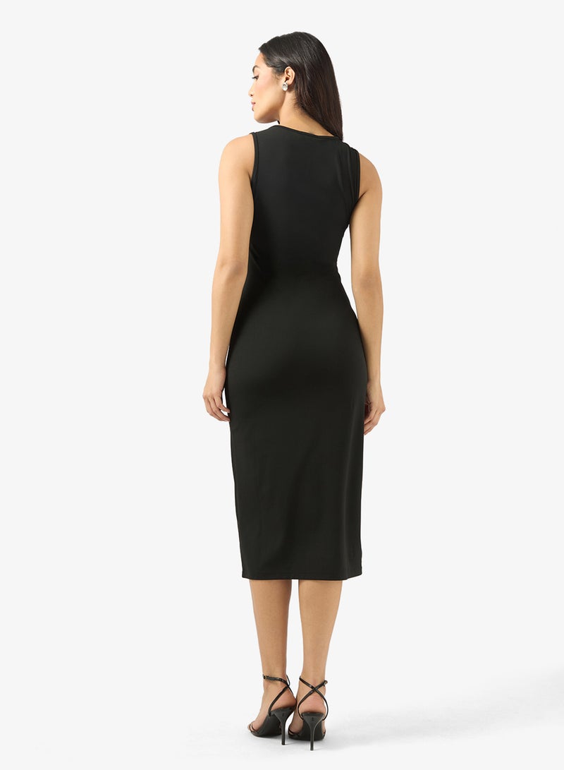 BCBG Ruched Sleeveless Midi Dress - Image 2