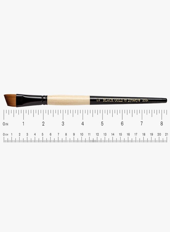 Dynasty Hardware Dynasty Black Gold Series Synthetic Brushes Short Handle 1/2 in. angular - Image 2