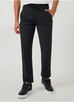 Solid Drawstring Waist Regular Fit Pants