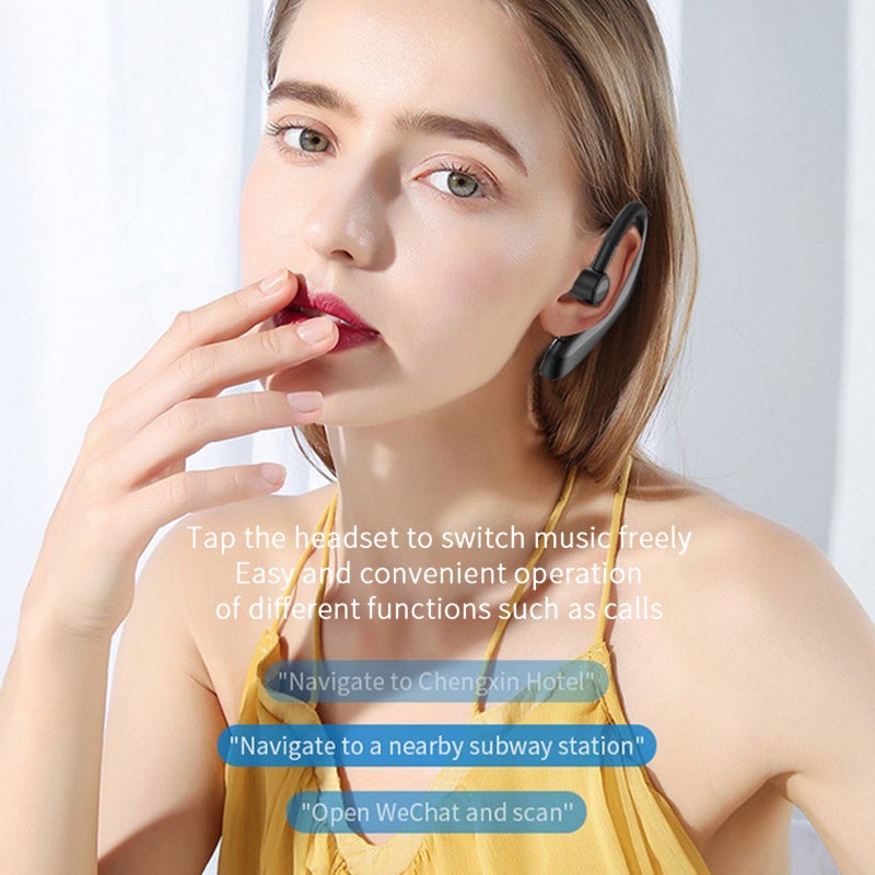 BT5.0 Earpiece: Black Soft Rotatable Earhook - CVC Noise Reduction Business Headset for Office Workouts Daily Calls - Image 3