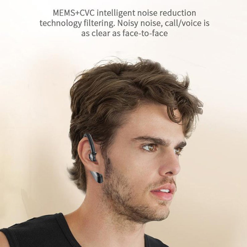 BT5.0 Earpiece: Black Soft Rotatable Earhook - CVC Noise Reduction Business Headset for Office Workouts Daily Calls - Image 4