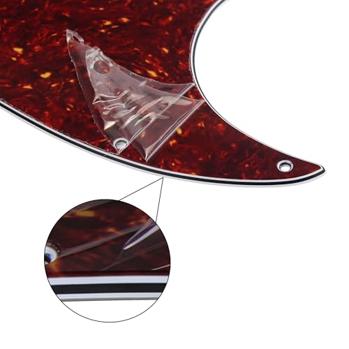 FLEOR 10 Hole J Bass Pickguard Scratch Plate Pick Guards for 4 Strings American/Mexican Standard J Bass Part, 4Ply Red Tortoise Shell - Image 5