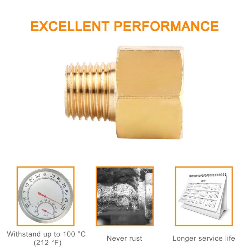 SUNGATOR محول مخفض تركيب الأنابيب النحاسية من سنغاتور، أنبوب ذكر 1/4 بوصة × أنبوب أنثى 3/8 بوصة (عبوة من قطعتين) - Image 5