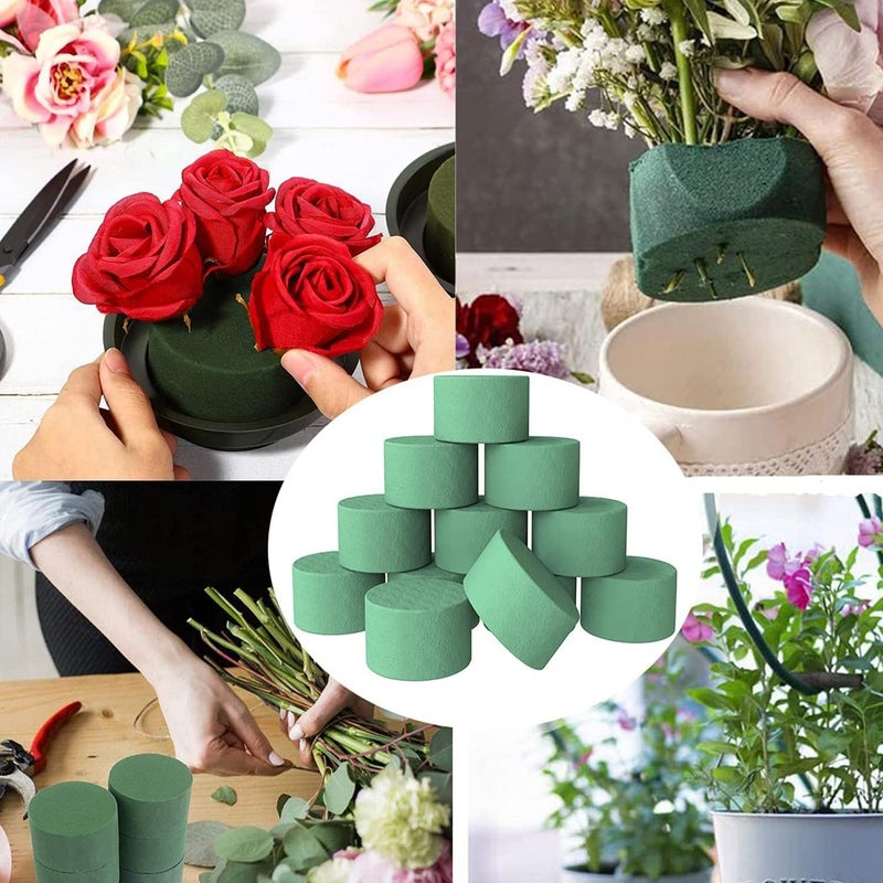 Axe Sickle 24 Pcs 3 Inch Flower Foam Block Round DIY Flower Arrangement Kit Wet Flower Foam for Artificial Flowers, Wedding Aisle Flowers, Party Decoration - Image 5