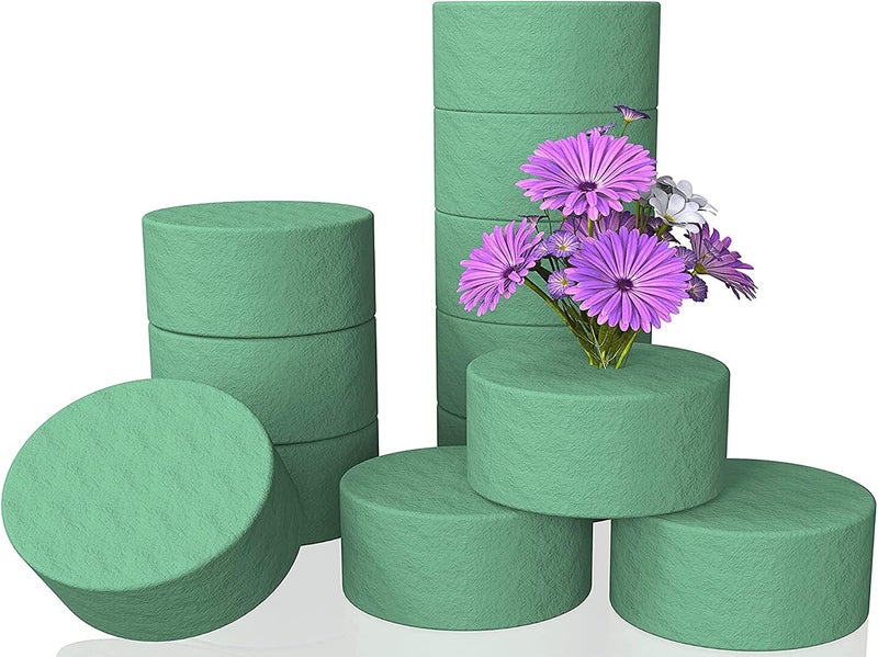 Axe Sickle 24 Pcs 3 Inch Flower Foam Block Round DIY Flower Arrangement Kit Wet Flower Foam for Artificial Flowers, Wedding Aisle Flowers, Party Decoration - Image 3