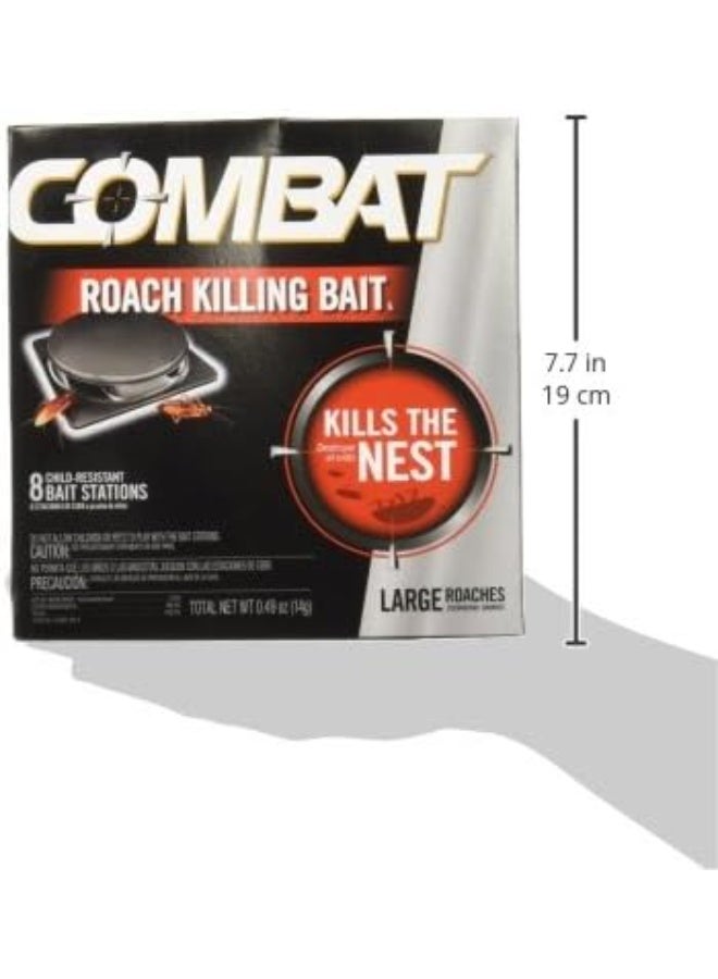 Combat Combat Roach Killing Bait, Roach Bait Station For Large Roaches, Kills The Nest, Child-Resistant, 8 Count,Insects - Image 2