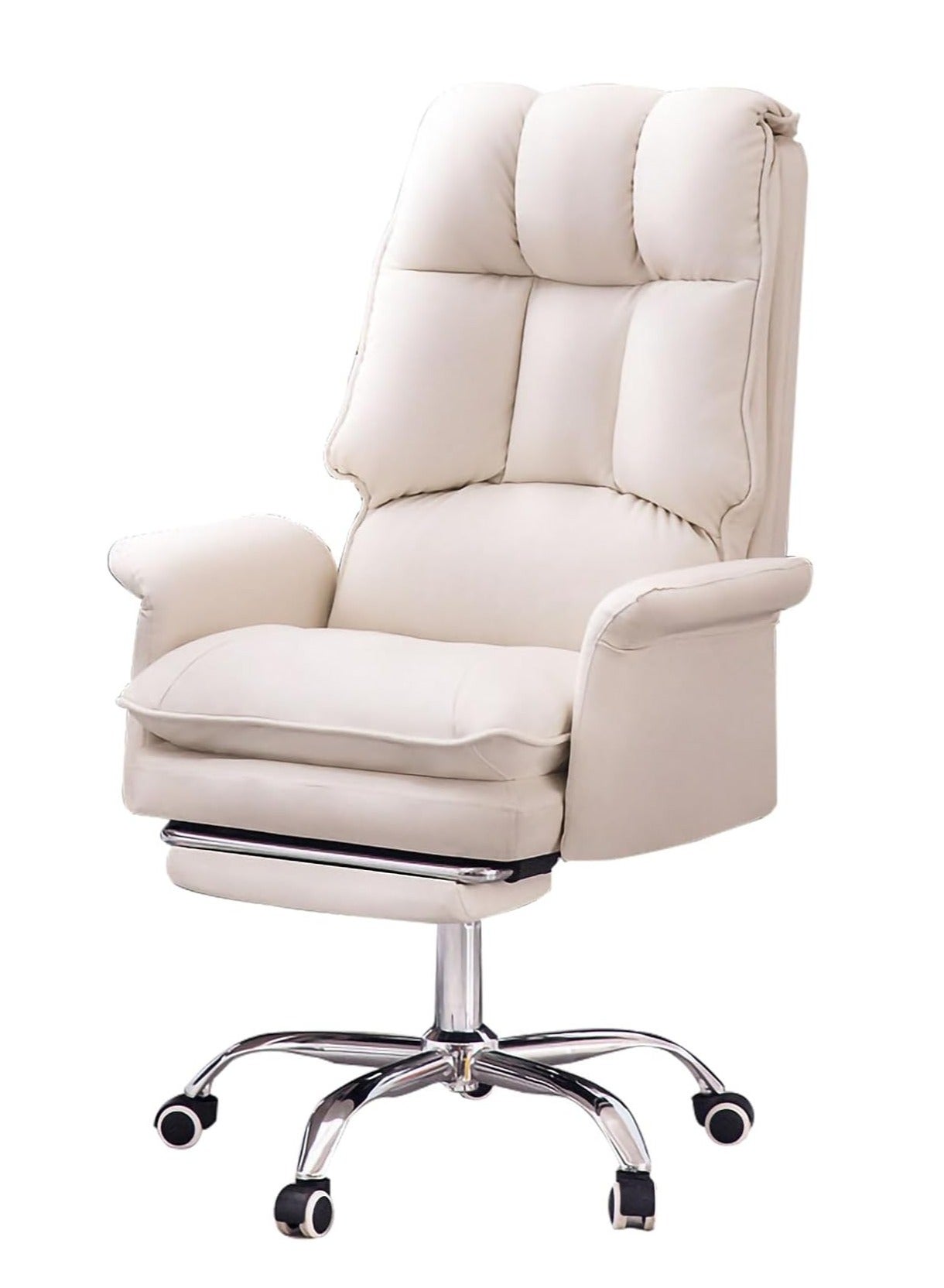 Gaming Chair with Footrest Video Game Chairs Can Be Lifted and Lowered Freely. with 360° Universal Wheels, It Can Be Reclined. Suitable for Game Rooms/Offices, Etc. White