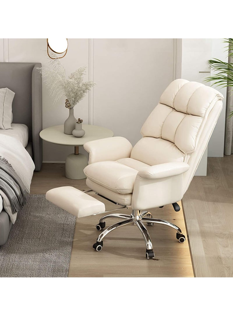 Arabest Gaming Chair with Footrest Video Game Chairs Can Be Lifted and Lowered Freely. with 360° Universal Wheels, It Can Be Reclined. Suitable for Game Rooms/Offices, Etc. White  - Image 5