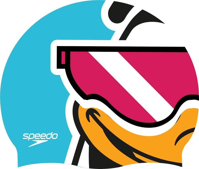 speedo قبعة السباحة المطبوعة من سبيدو - تشيما كيرا أزور - Image 1