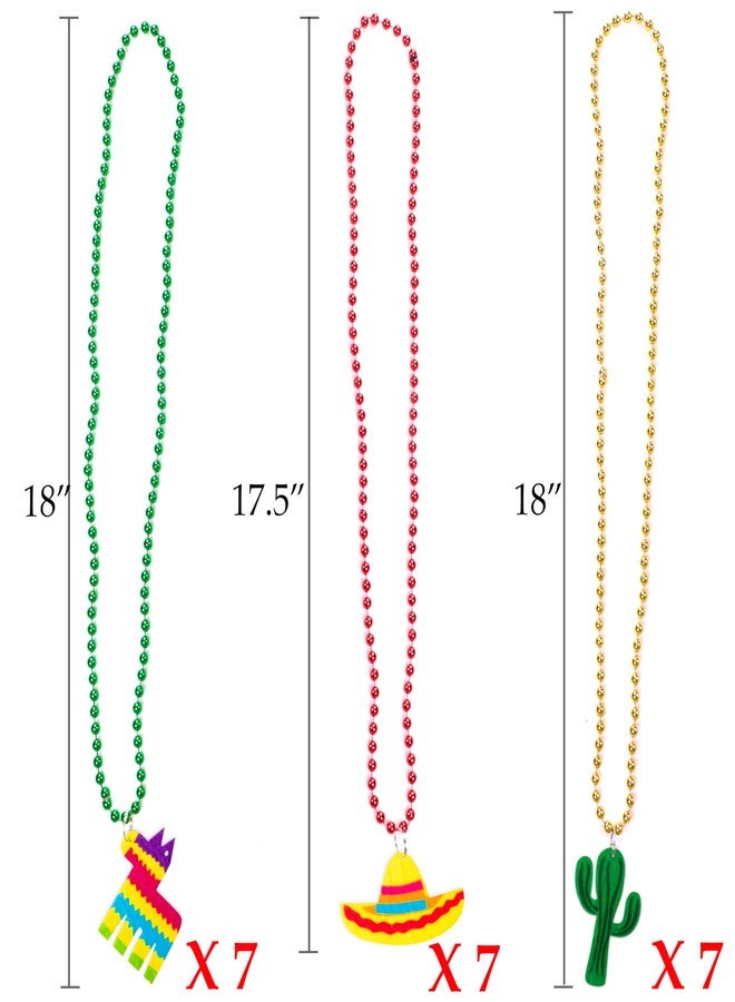 jollylife 21PCS Cinco de Mayo Fiesta Necklaces Beads Mexican Party Favors Decorations Birthday Supplies - Image 4