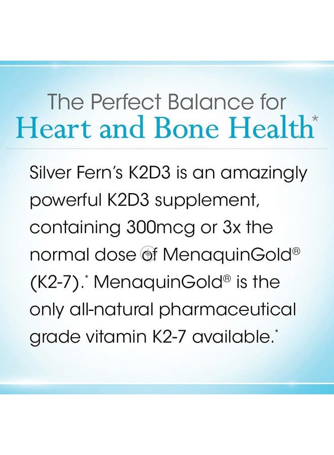 Silver Fern Vitamin K2-D3 Supplement Brand - Natural, Non-Synthetic - K2-7 as Menaquinone-7 (MK-7) - D3 as cholecalciferol - Bone, Heart & Energy Support (1 Bottle - 30 Capsules - 30 Servings) - Image 5