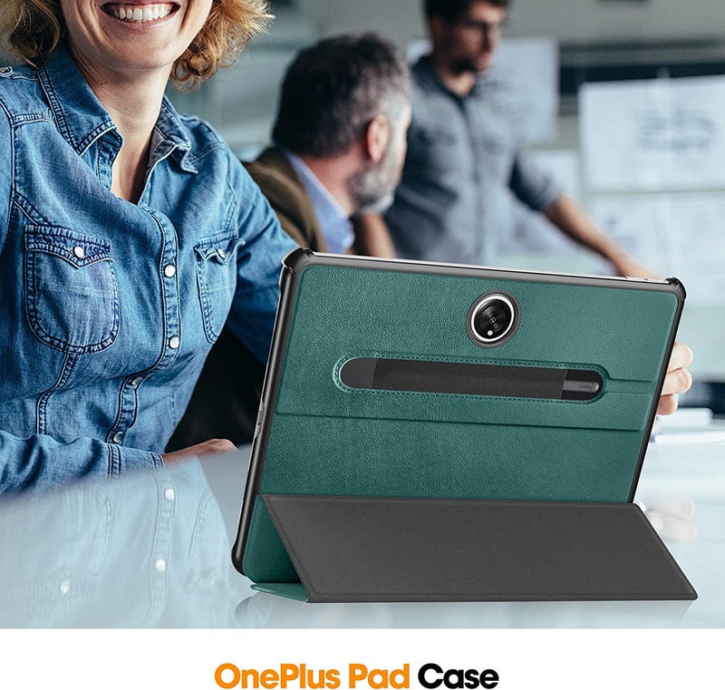 MOCA Tri-Fold Flip Case Cover Compatible with for OnePlus Pad 11.61 inch 2023 with Pencil Pocket, Auto Wake/Sleep Folio Stand (Dark Green) - Image 5