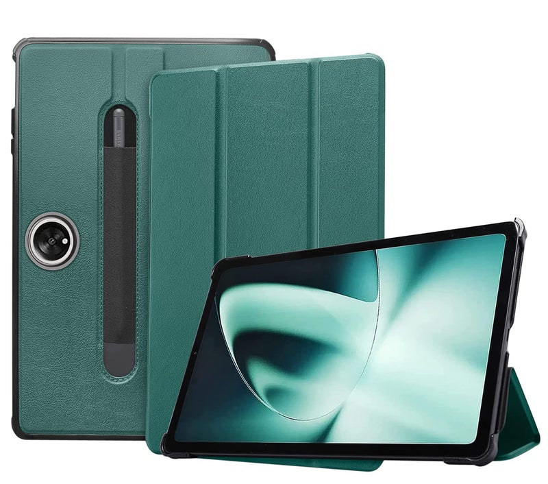 MOCA Tri-Fold Flip Case Cover Compatible with for OnePlus Pad 11.61 inch 2023 with Pencil Pocket, Auto Wake/Sleep Folio Stand (Dark Green) - Image 1