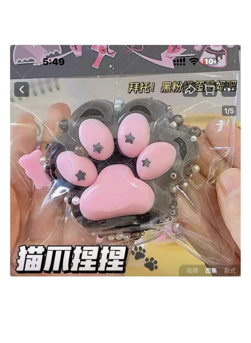 سكويشي مخلب قطة (Cat Paw Squishy)التصميم: سكويشي لطيف ومرح على شكل مخلب قطة، مصنوع من مادة ناعمة وقابلة للعصر. - Image 2