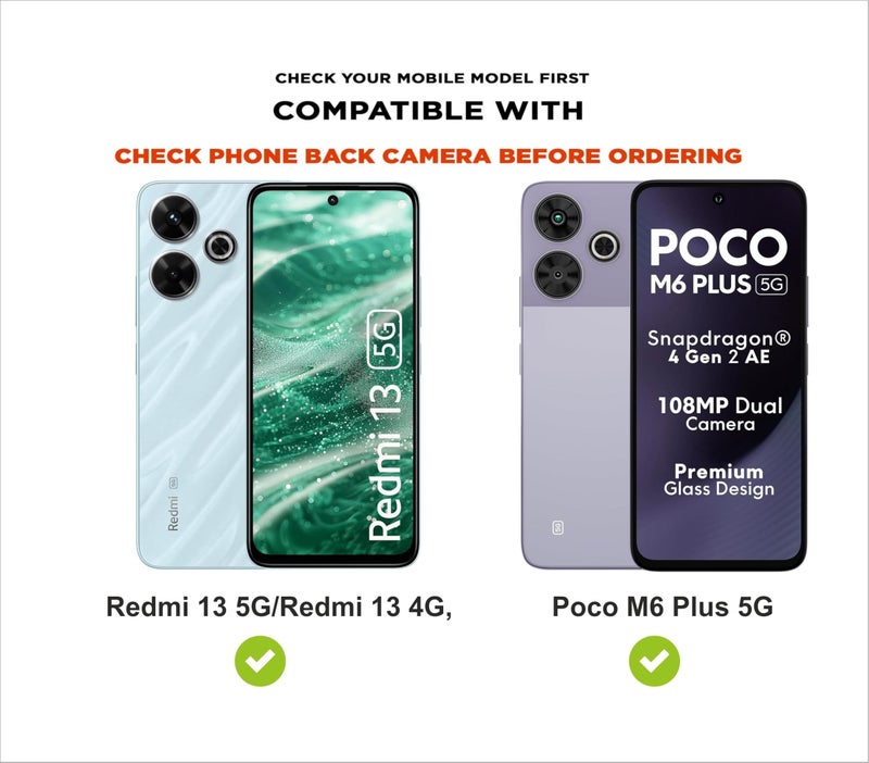 SBMS Silicone Back Cover Case for Redmi 13 5G / Poco M6 Plus 5G / Redmi 13 4G | Soft Micro-Fibre Lining Inside | Camera Protection Bump | Shockproof Back Cover Case for Redmi 13 5G (Black) - Image 5
