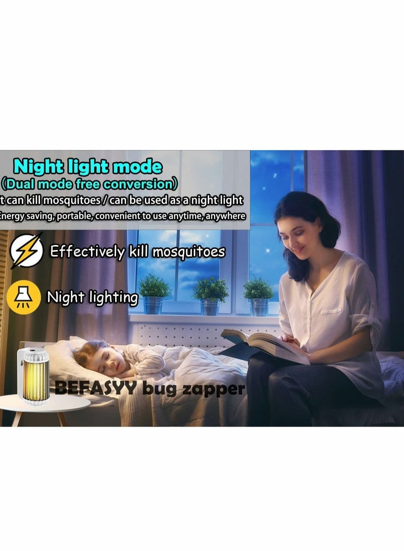Captaintech Electric Mosquito Killer, Portable Wall Mounted USB Rechargeable Outdoor Mosquito Trap Lamp, Double Baits, Dual Mode, Ultra-Quiet, Power Saving, Indoor Mosquito Zapper, for Home Backyard Garden Patio - Image 3