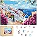 Mys Aurora Scenery Puzzles for Adults Santorini Wooden Puzzles 200 Pieces Unique Shaped Jigsaw Puzzle Birthday Gift Challenging Family Game for Kids and Adults 126 86 inch - Image 2