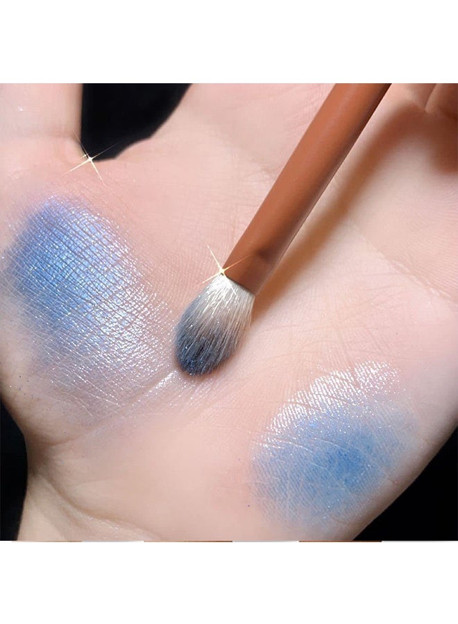 Tingphe Multi Color Eyes Palette,9 Colors Blue Glitter Eyeshadow Palette, Glitter Dark Light Royal Cobalt Baby Sky Navy Blue Metallic Shimmer Sparkly Eye Shadow Palette Makeup for Older Women Eyes, Highly Pigmented Eyeshadow - Image 5