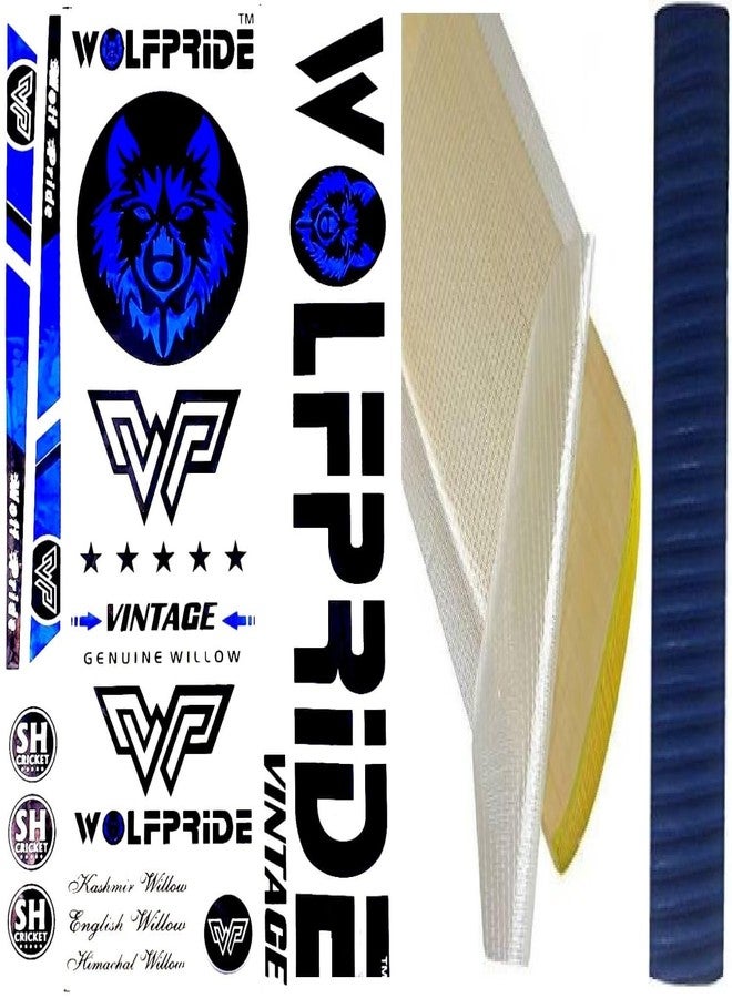 WOLF PRIDE Vintage Premium Quality Cricket Bat Sticker Combo (Blue Sticker, Blue Grip and Sheet) - Image 5