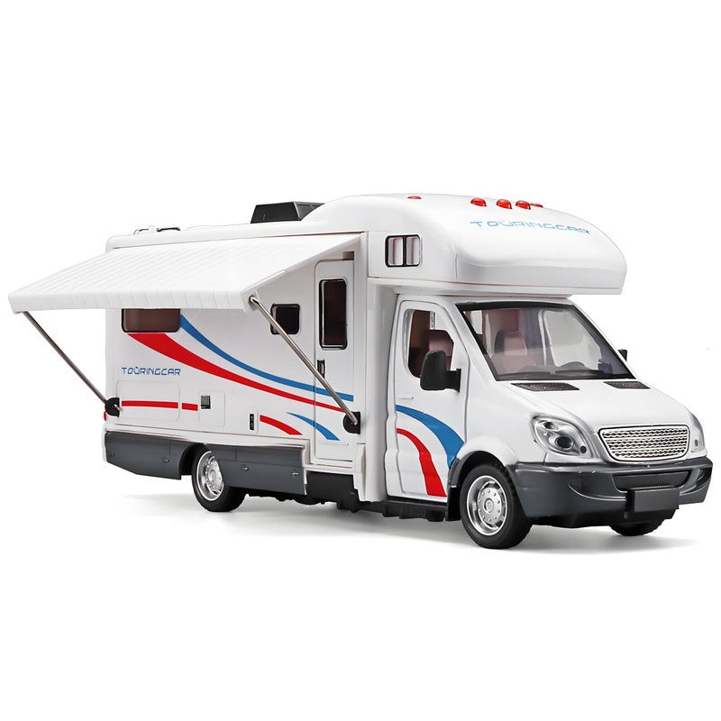 NOVAFUSION Toy Campers for Kids Toy RVDie Cast Metal Toy Camper for 3 4 5 6 7 8 9 Year Old ToddlersPull Back RV Toy with Light and SoundTrucks for Kids Ages 48White - Image 3