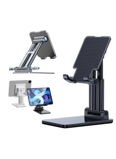 TYCOM TyCom Cell Phone Stand Adjustable phone holder for Desk Foldable Desktop Tablet Stand Holder Double Adjustable Mobile stand Phone Tablet Holder Double Support Black.  - Image 1