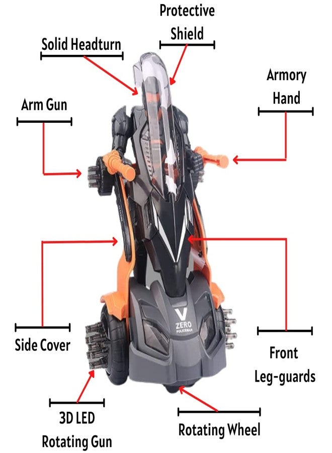 QUEENZOMY شرطي كوينزومي الوسيم ذو الموسيقى والإضاءة ثلاثية الأبعاد، مناسب للأطفال من عمر سنتين فما فوق | عبوة من قطعة واحدة | ألوان متنوعة - Image 2